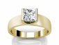 gold solitaire rings SYP51 raised view 