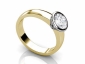 Gold engagement ring SYR16 rub-over setting profile view
