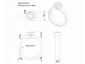 Gold engagement ring SYR16 rub-over setting CAD view