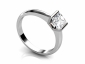 Platinum ring half rub over setting princess cut diamond solitaire SPAP33 profile view 