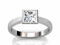 bezel set solitaire diamond princess cut ring SPAP41 raised view image