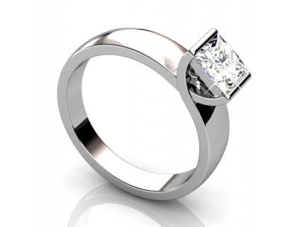 solitaire ring princess cut diamond SPAP51 profile image  