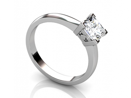 Engagement ring profile view princess diamond SPAP52  