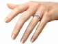 stirrup band diamond engagement ring SPAR23 on finger view