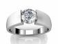 Tension set diamond wide band solitaire ring SPAR26 raised image 