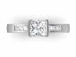half rub over setting diamond ring White Gold birds eye view SAW38 