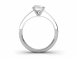 princess cut diamond solitaire ring with diamonds in band SAPA38 through finger view 