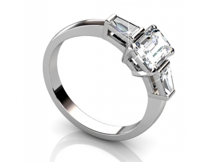 Trilogy ring 09 platinum SAP09 profile view