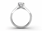 Engagement ring 34 Platinum solitaire diamonds in band SAP34 through finger view 